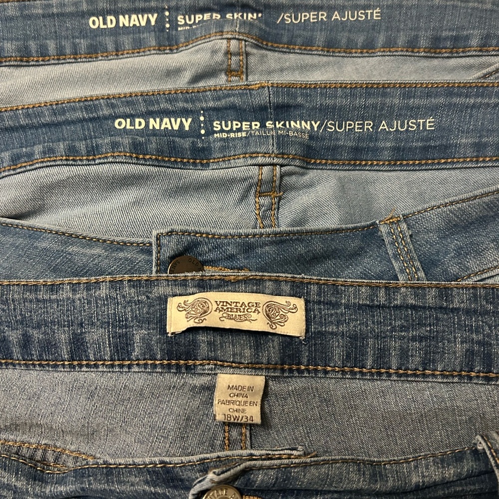 Three Pair Old  Navy Jeans